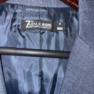 7th avenue Women's Blue Blazer Medium Tailored Two-Button Suit Jacket